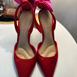 Gianni Bini Red Satin Pumps